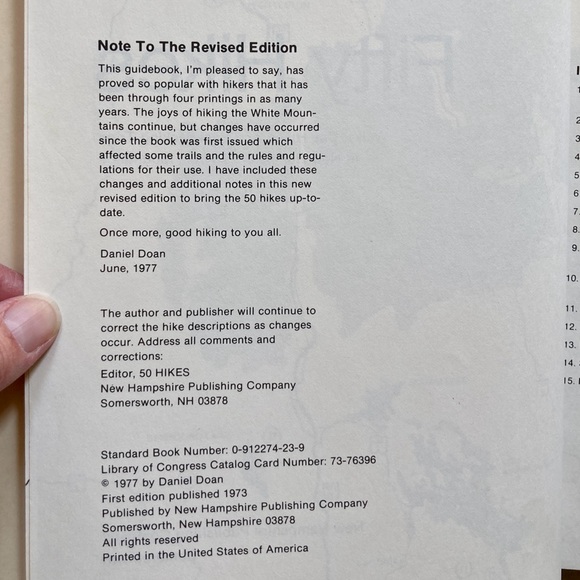 Vintage Fifty Hikes New Hampshire Mount Washington White Mountains Hiking - Picture 9 of 13